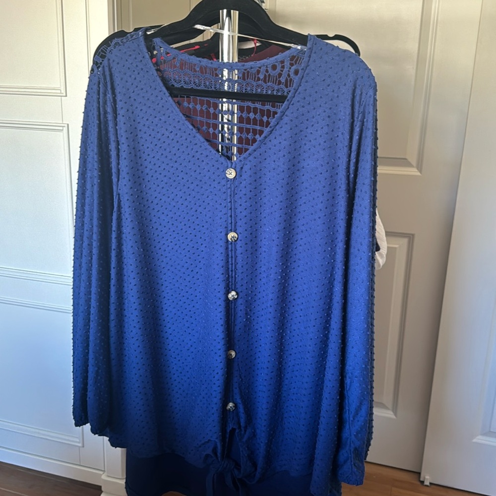 Three XL navy blue blouse